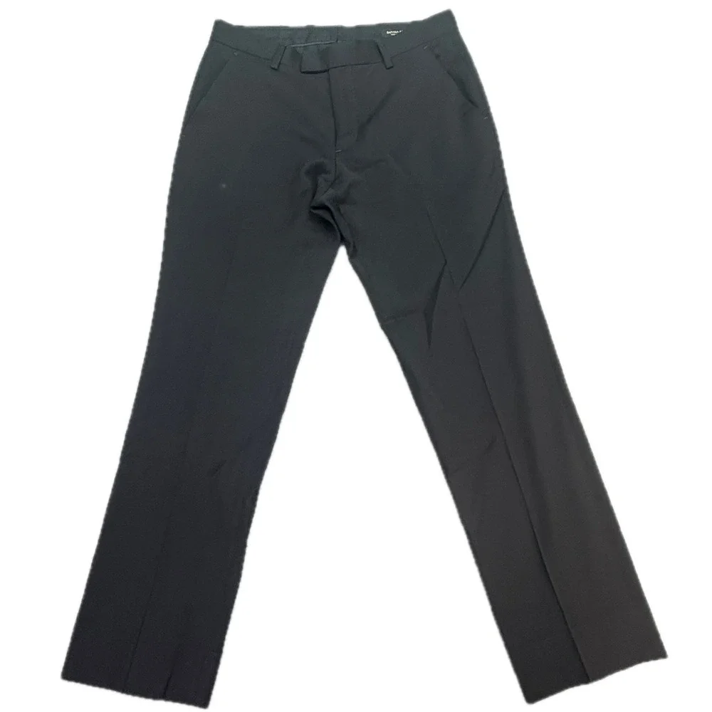 Banana Republic Dress Pants Mens 30x30 Black Tailored Slim Wool Trousers